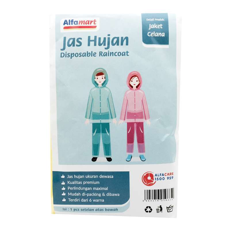 Jual Alfamart Jas Hujan Disposable Raincoat Jaket Celana di Seller