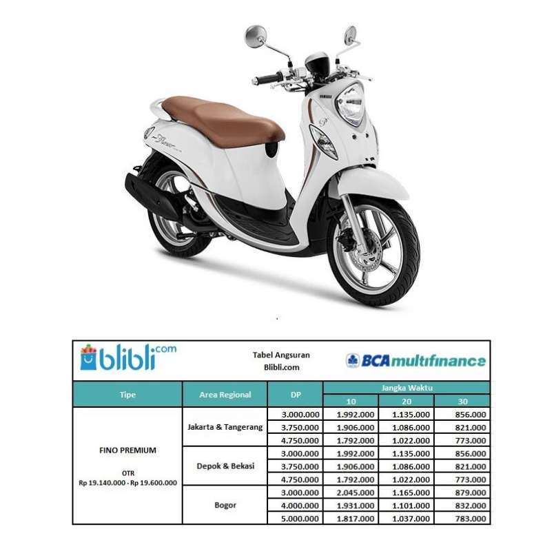 Jual BCA Multifinance - Yamaha Fino Premium 125 Blue Core Sepeda Motor
