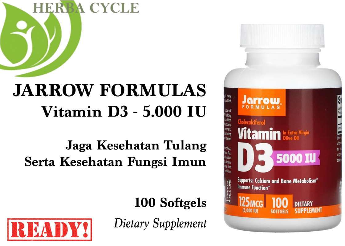 Jual Jarrow Formulas Vitamin D3 5000IU 100soft Vit D3 Kesehatan Imun