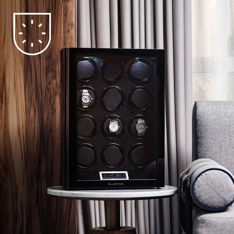 Jual Billstone Paragon Watch Winder for 12 Watches Macassar Wood di