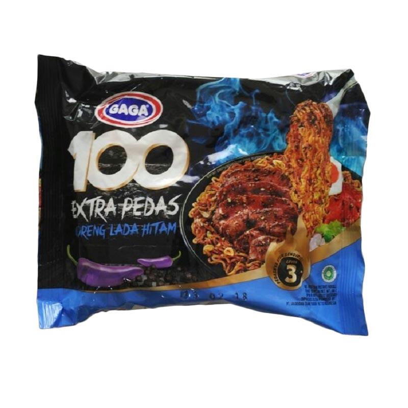Promo GAGA 100 Goreng Lada Hitam Extra Pedas Mie Instant [85 g] Diskon 86% di Seller Swalayan