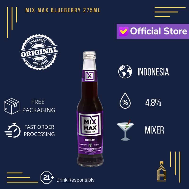 Jual Asli Original Mix Max Blueberry Mixmax Vodka Cocktail Mixer 275ml
