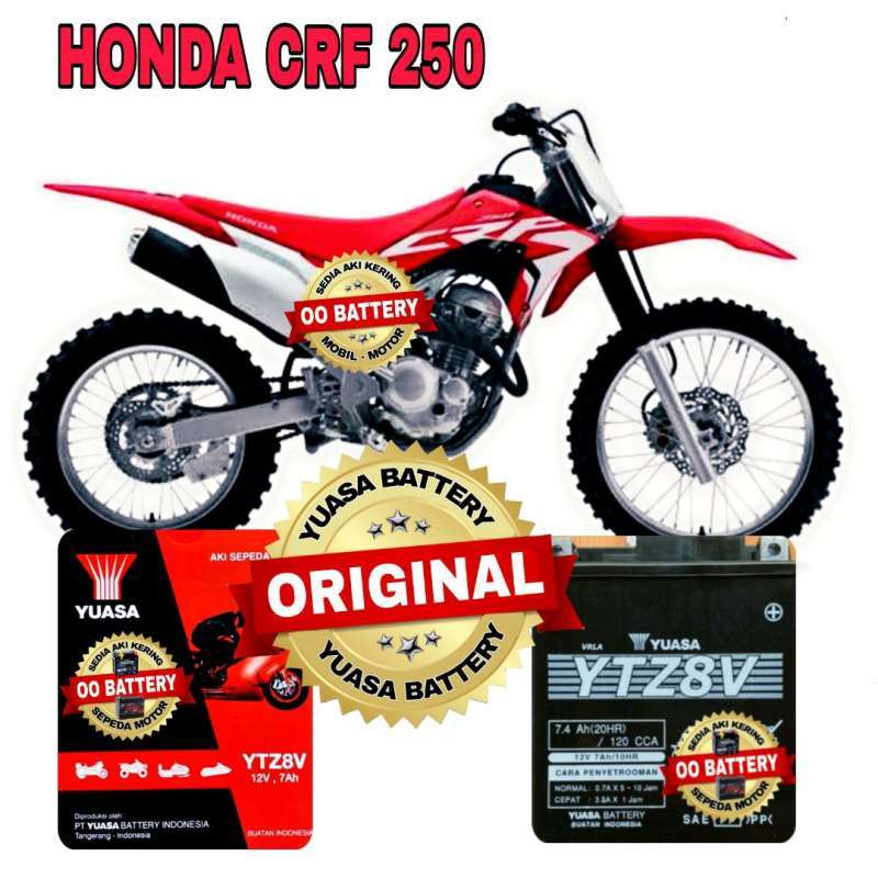 Jual Aki Kering MOTOR HONDA CRF 250 ORIGINAL YUASA YTZ8V 12 Volt - 7 Ah