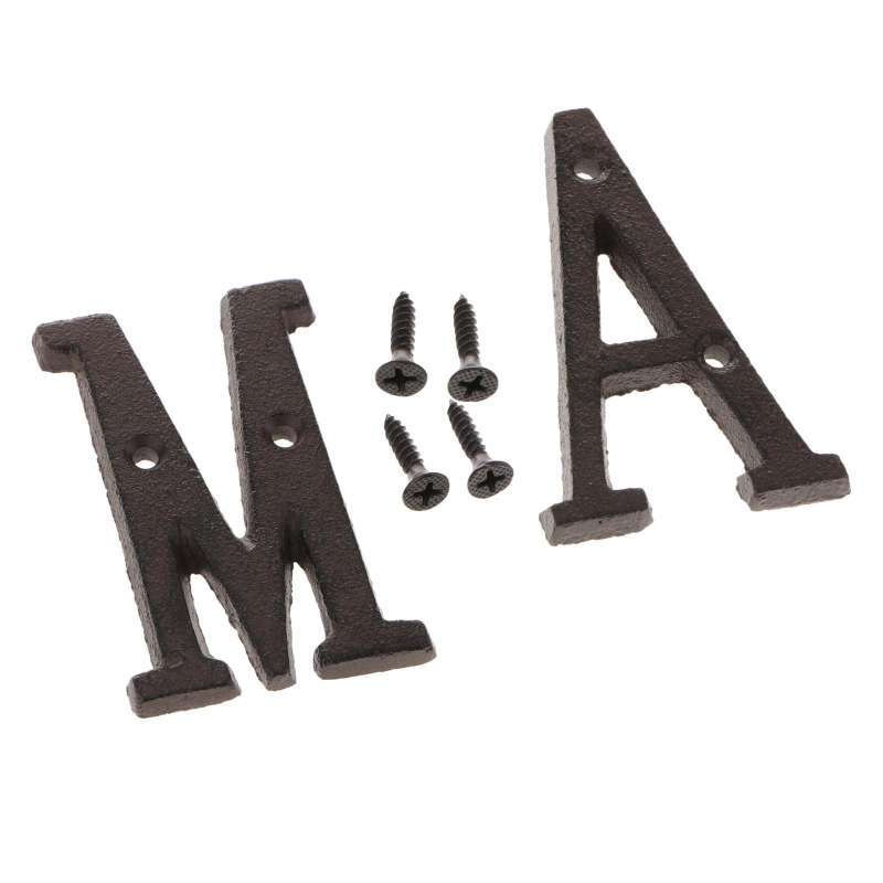 Jual 2x Cast Iron Creative Diy Door Plate Letter Label Sign Wall Decor Home Decor Di Seller