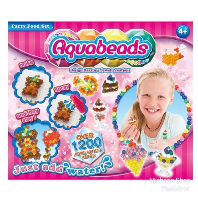 Jual Aquabeads Jewel Party Food Complete Set - Ori Aqua Beads Epoch