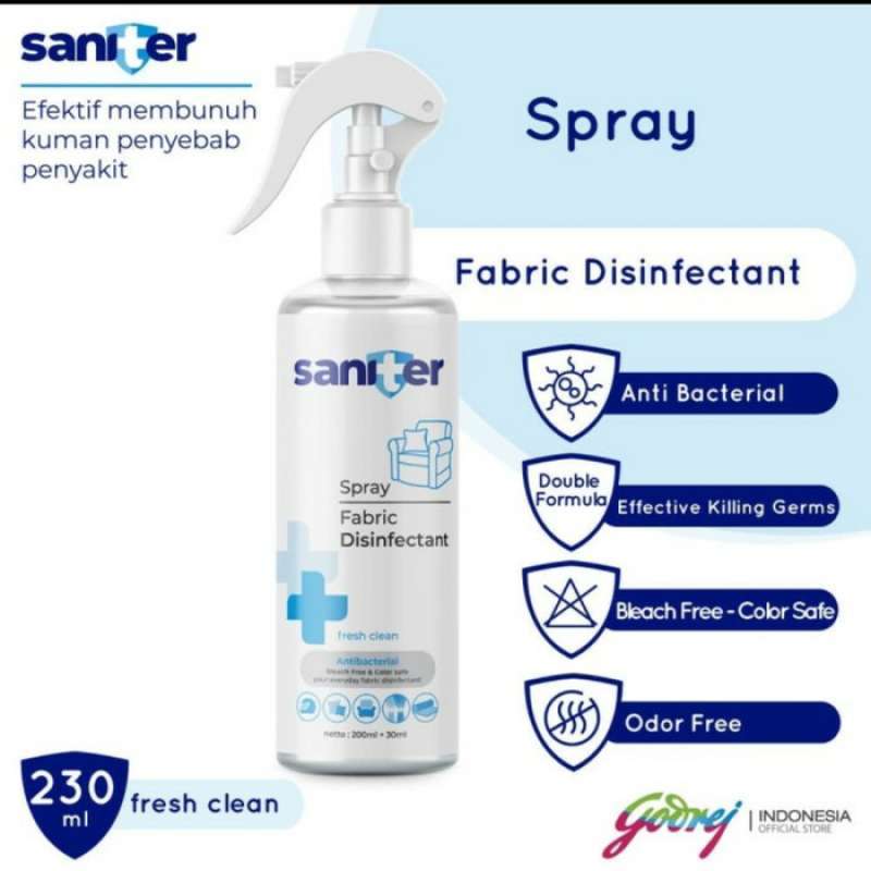 Jual Saniter Fabric Disinfectant Spray Desinfektan Antibacterial 230 Ml