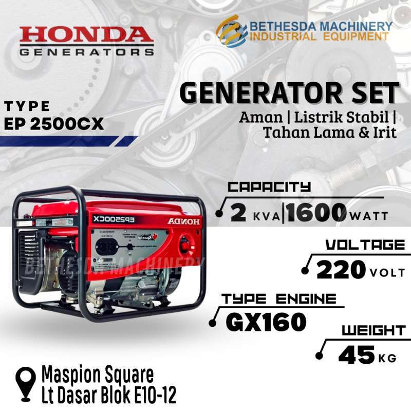 Jual Jual genset 2 Kva honda Type EP 2500 CX Silinder Tunggal di Seller