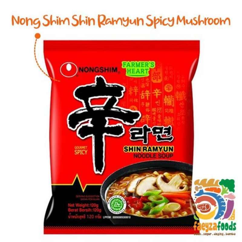 Jual Nong Shim Shin Ramyun Spicy Mushroom 120gr Di Seller Faeyzafoods