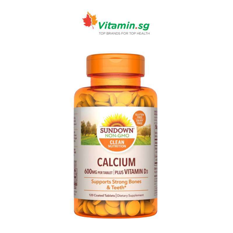 Promo Sundown Naturals Calcium 600mg+Vitamin D, 120 coated tabs Diskon