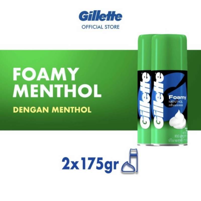 Promo Gillette Twin Shaving Foam Krim Cukur Foamy Menthol Lime 175g Isi