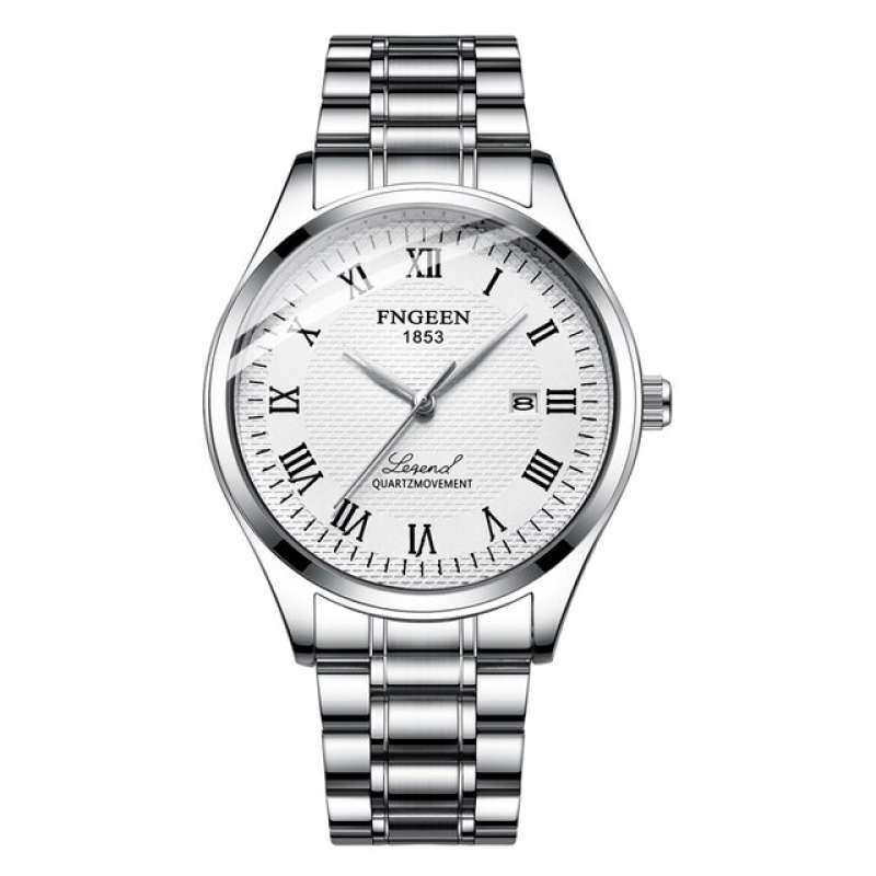 Promo FNGEEN Jam Tangan Pria Angka Romawi Tanggal Stainless Steel di