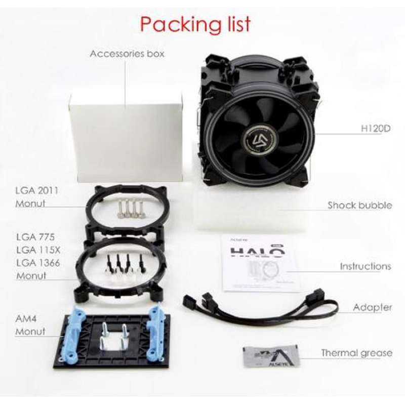Jual Kipas Heatsink Fan Processor Alseye H120d Tower Cpu Cooler 6 ...