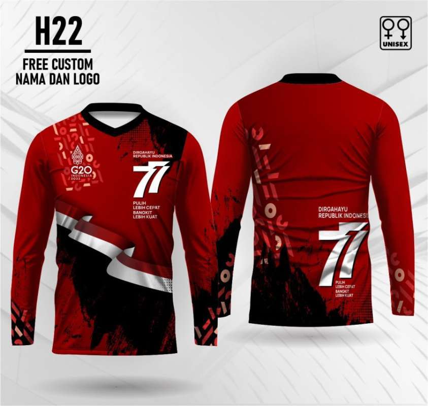 Promo Jersey hut kemerdekaan ri ke 77 kaos 17an baju indonesia 2022