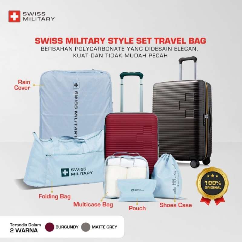 Promo Koper Swiss Military Style [26 & 21 Inch] - Wine 21 Diskon 12% Di ...
