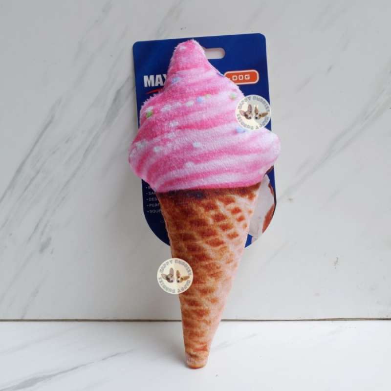Promo Ice Cream Cone Squeaky Plush Dog Toy/ Mainan Anjing Bunyi Diskon