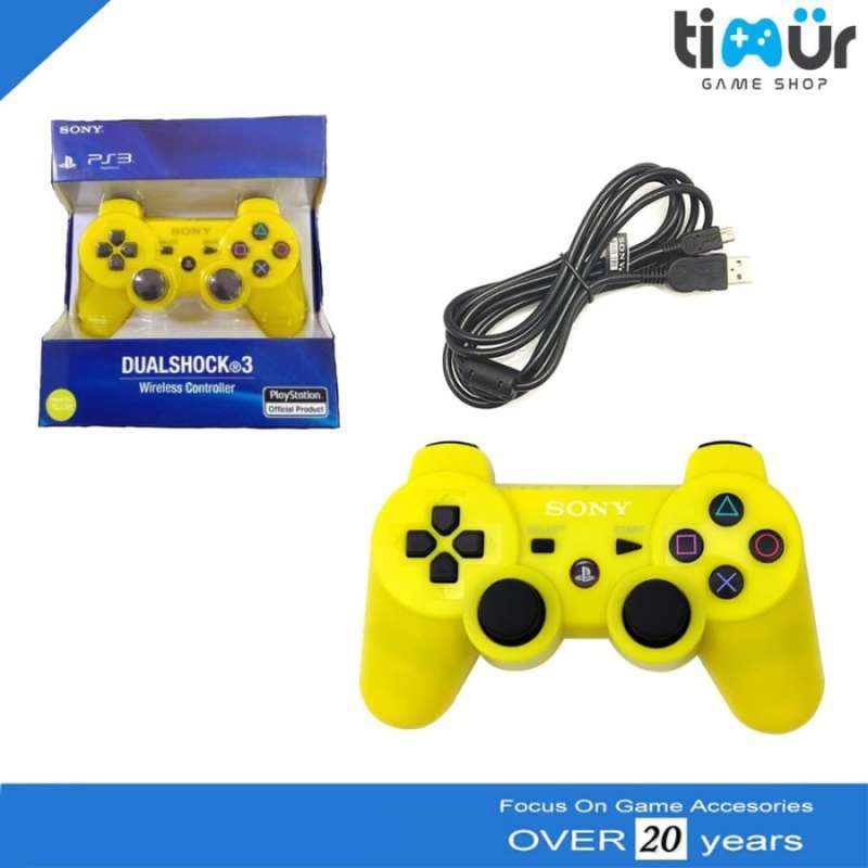 Jual Stik Stick PS3 Wireless Original Pabrik Kuning Plus Kabel Charger