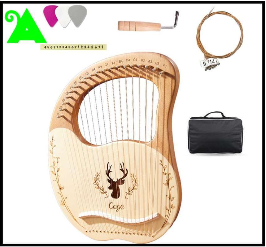 Lira Arpistica 19 Corde In Legno Di Mogano - Strumento Musicale Per Principianti E Appassionati - Foto 4
