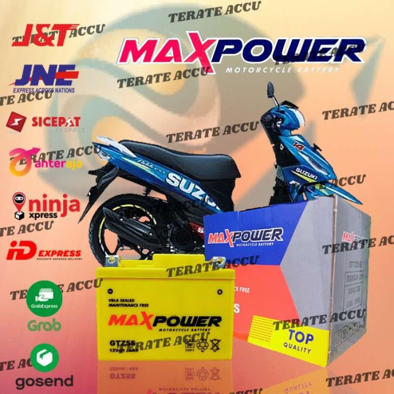 Jual Aki Motor Kering MAX POWER GTZ5S Suzuki Address , SkyWave