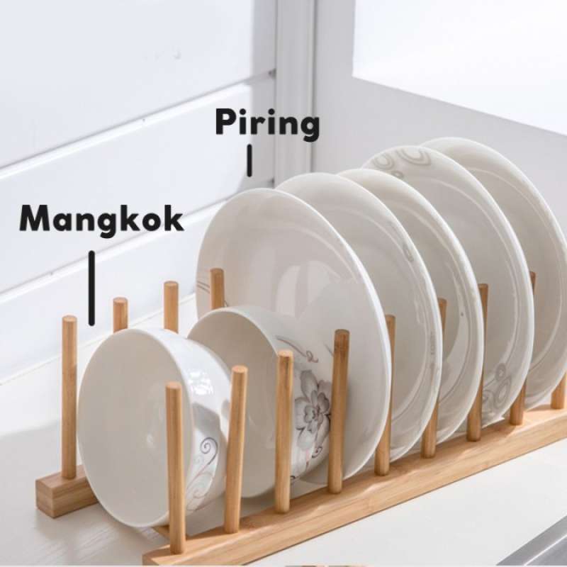 Jual Rak Piring Kayu Penyimpanan Gelas Multifungsi Design Minimalis ...