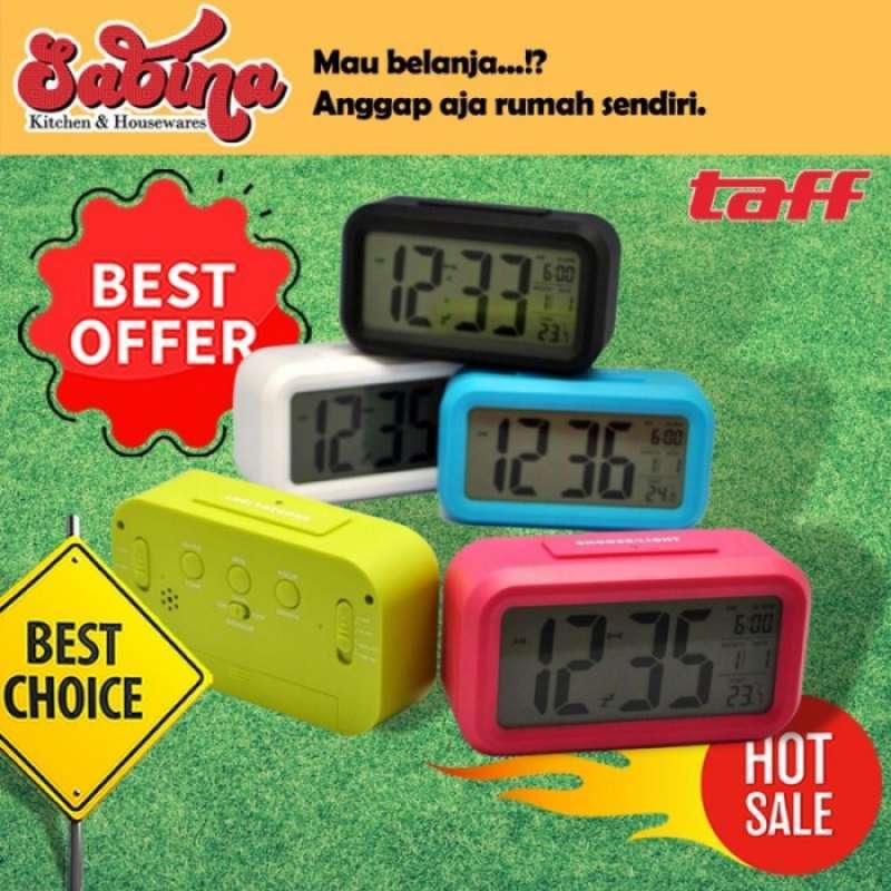 Promo Jam Meja Alarm Lcd Digital Clock Fitur Kalender Suhu Ruangan