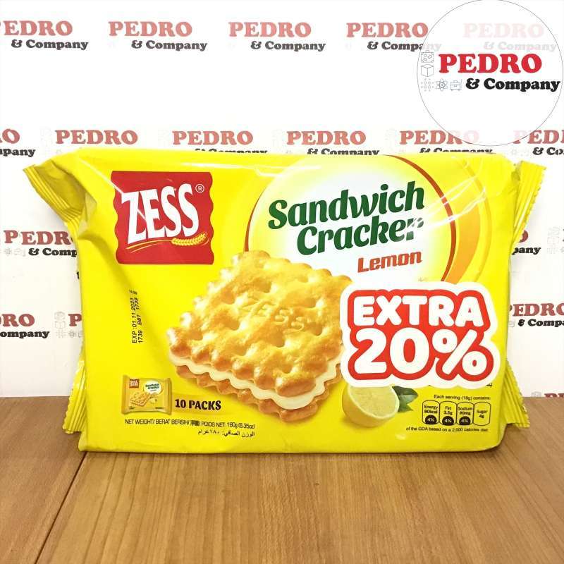 Jual Zess sandwich cracker lemon 180 gram 10pak biskuit biscuit di
