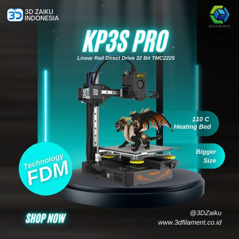 Jual 3D Printer Kingroon KP3S PRO Linear Rail Direct Drive 32 Bit