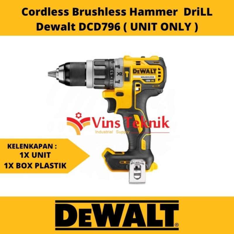 Jual Dewalt Dcd796 Cordless Brushless Impact Drill Dcd796 Unit Only di