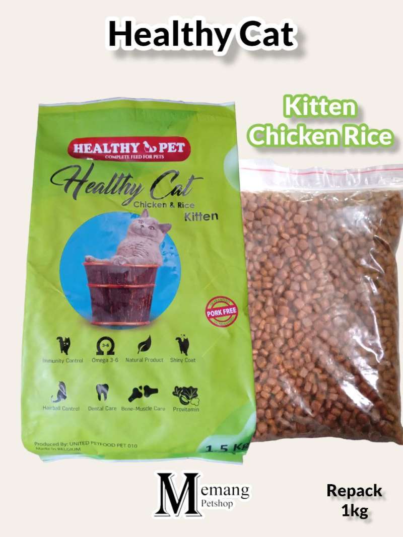 Jual Healthy Pet Cat Kitten 1Kg Chicken Rice - Makanan Kucing - Cat ...