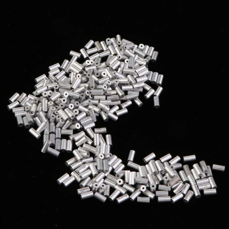 Promo 1000 Pieces Single Barrel Fishing Line Crimp Kit Wire Crimping Sleeves 12mm D Diskon 28