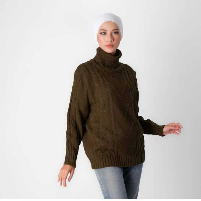 Kaos Leher Tinggi Wanita - Kaus Dasar Kerah Tinggi Wanita ...