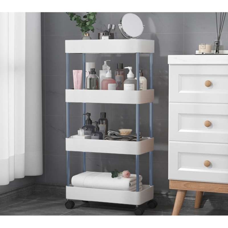 Jual Rak Susun Roda 4 Susun Kokoh Aesthetic Putih - Hitam Di Seller ...