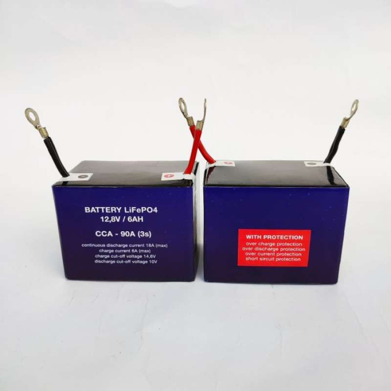 Promo Accu Aki Lithium LiFePo4 sepeda motor 12V 6AH dengan BMS bisa