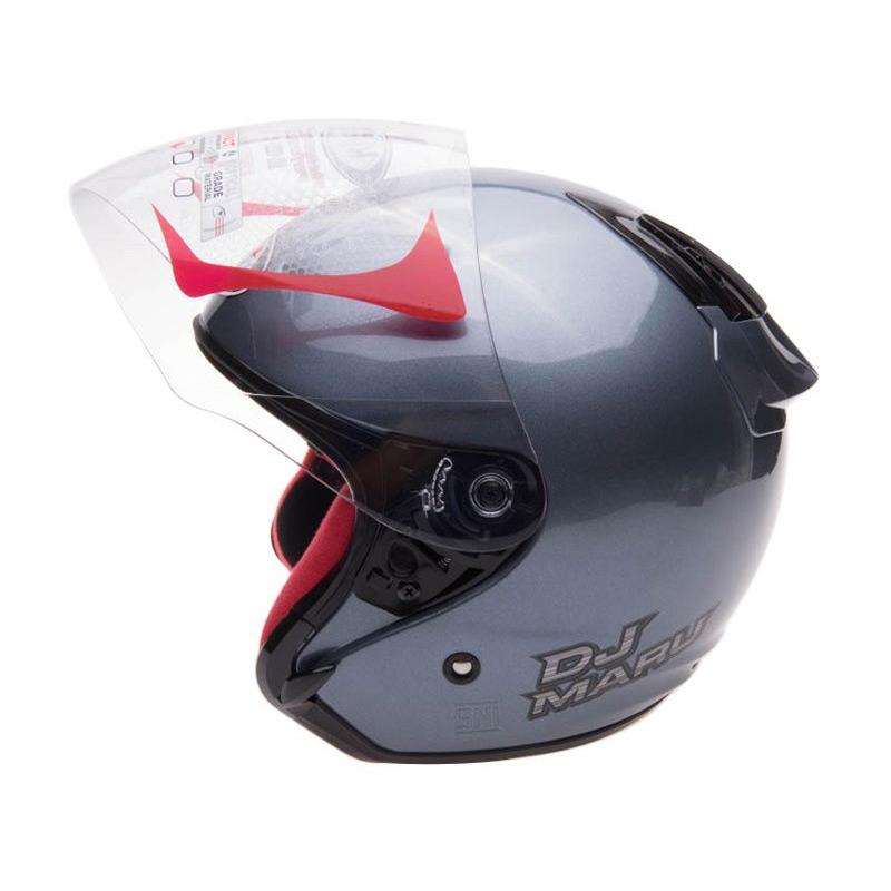 jual kyt dj maru solid all grey helm half jual kyt dj maru solid all grey helm half
