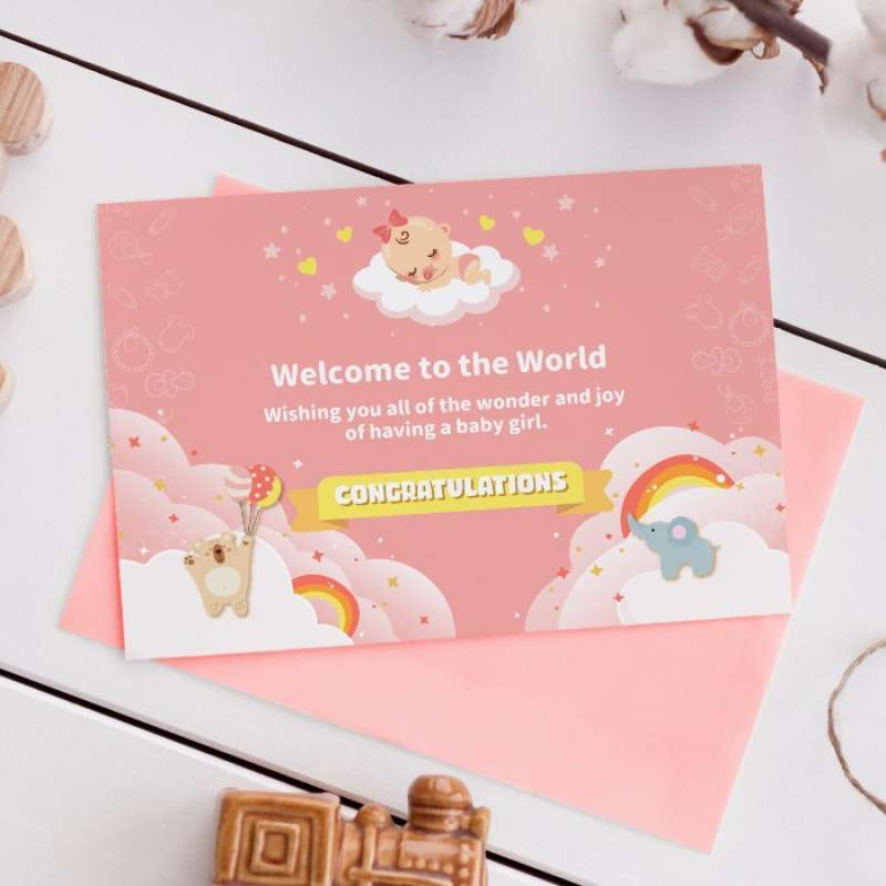 Jual Heiby Baby Baby Girl Gift Card / Kartu Ucapan Bayi di Seller Heiby