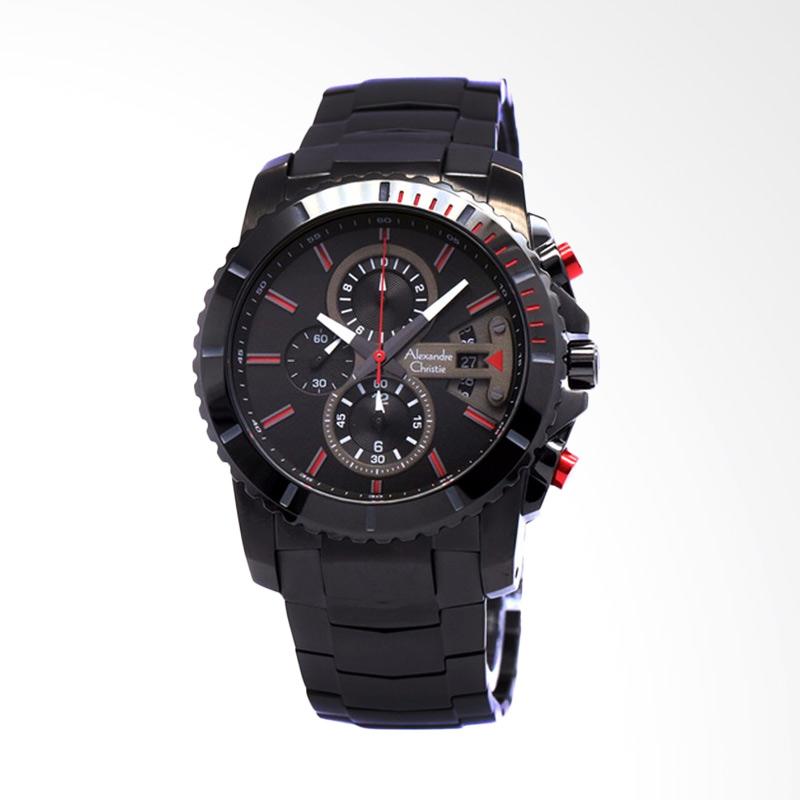 Jual Alexandre Christie Jam tangan Pria 6455 - Hitam Merah 