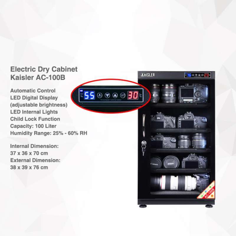 Jual Dry Box Lemari Kering Simpan Kamera 100 Liter Kaisler AC