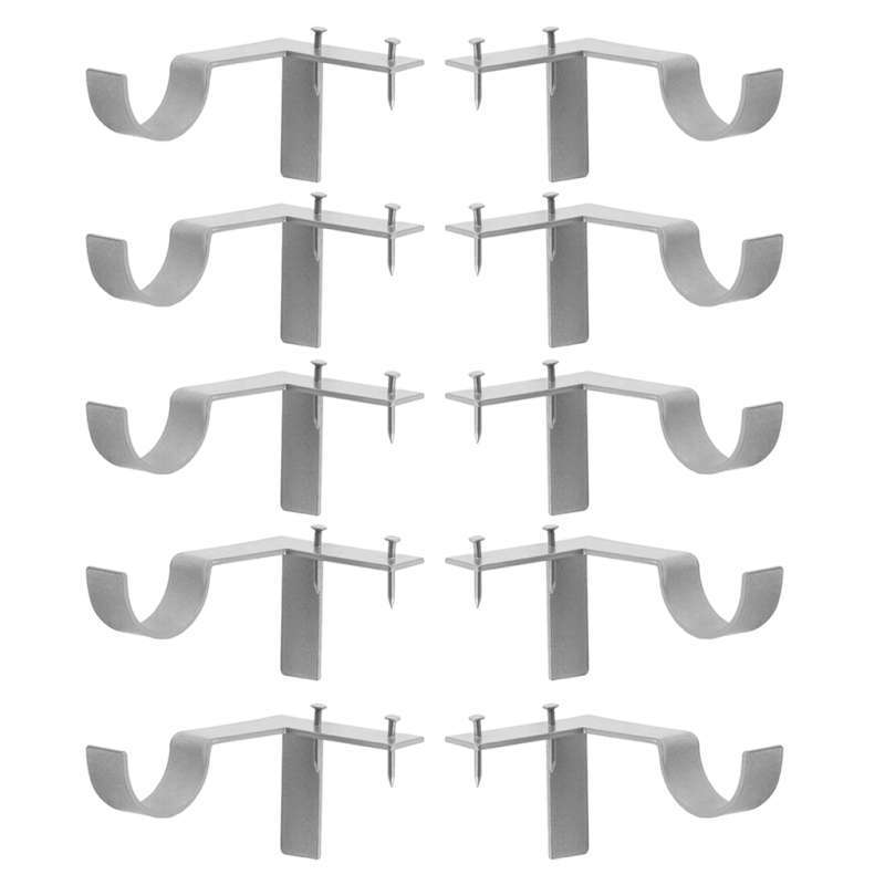 Promo 10xCURTAIN ROD BRACKETS CURTAIN ROD HOLDERS NO DRILLING TAP INTO