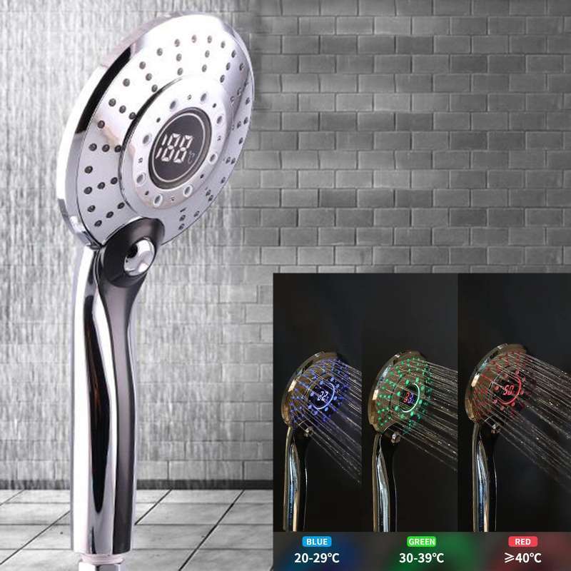 Jual Handheld LED Shower Head Temperature Control Bathroom Sprayer