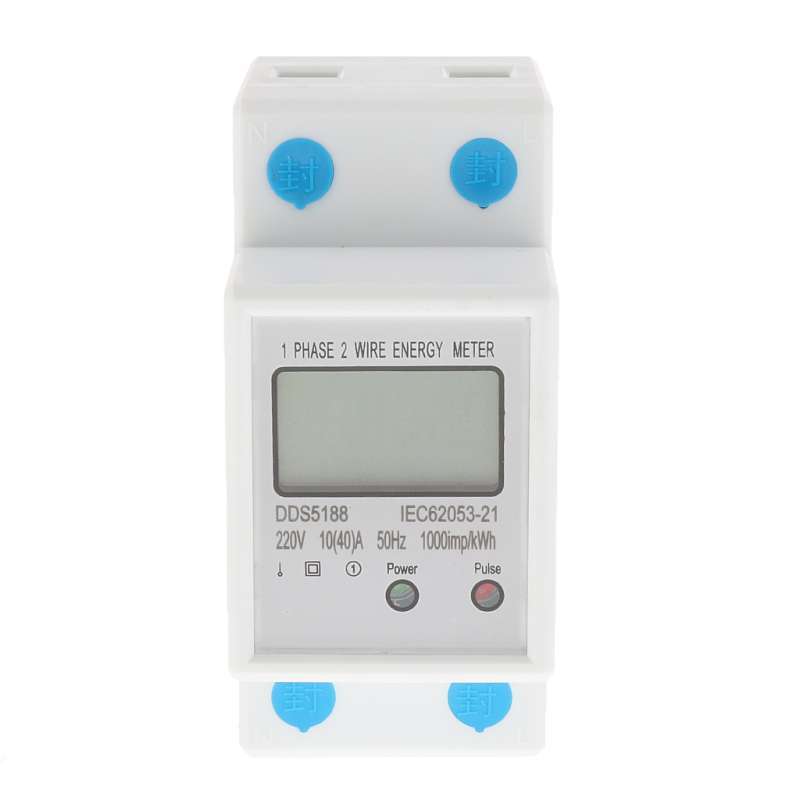 Jual Lcd Din-rail Type Hour Single Phase 2 Wire Energy Meter Ac 220v 10 ...