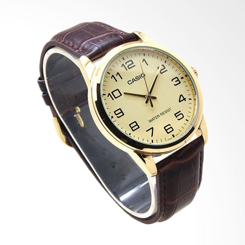 Jual Casio Analog Men Leather Band Jam Tangan Pria MTP 