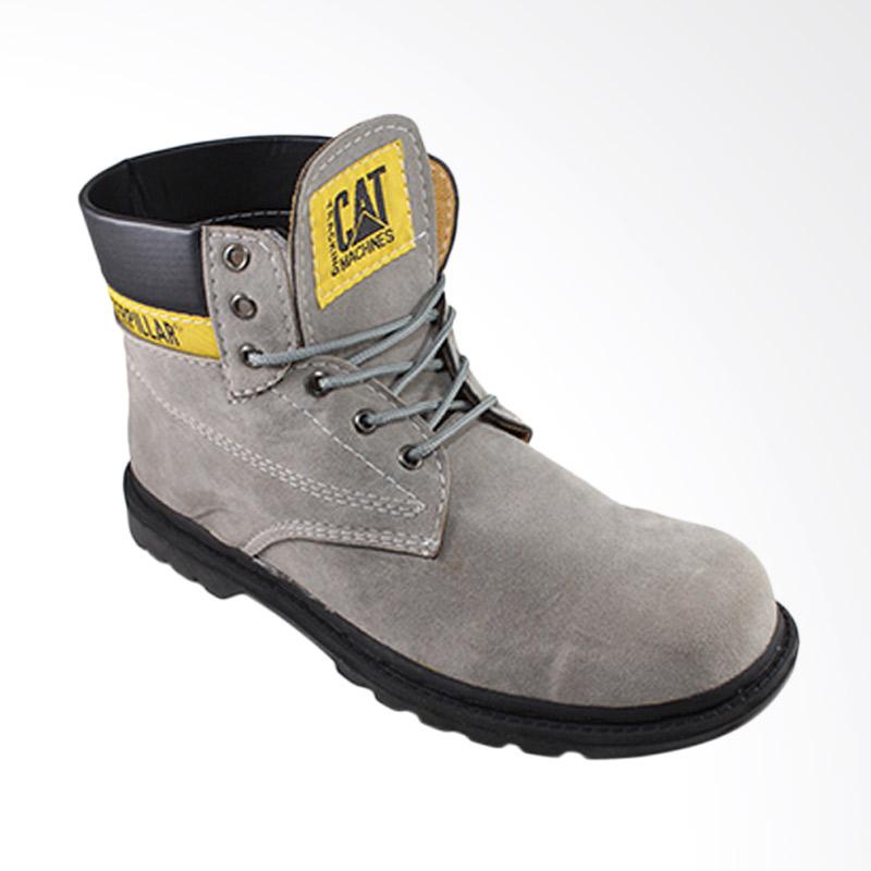 Promo Caterpillar Safety Boots Outdoor Suede Leather Sepatu Pria - Abu