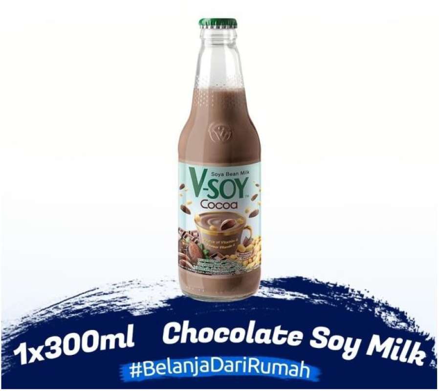 Jual VSoy Soy Milk Cocoa Botol 300ml Vsoy Susu Kedelai Soya Coklat di