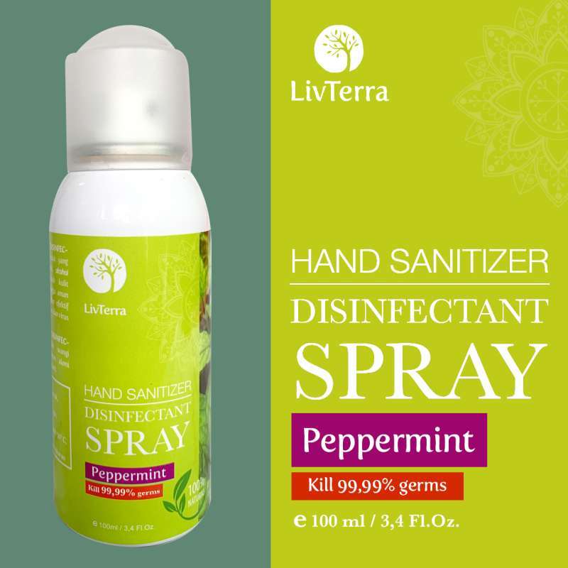 Jual LivTerra Hand Sanitizer + Disinfectant Aerosol Spray 100ml Aroma