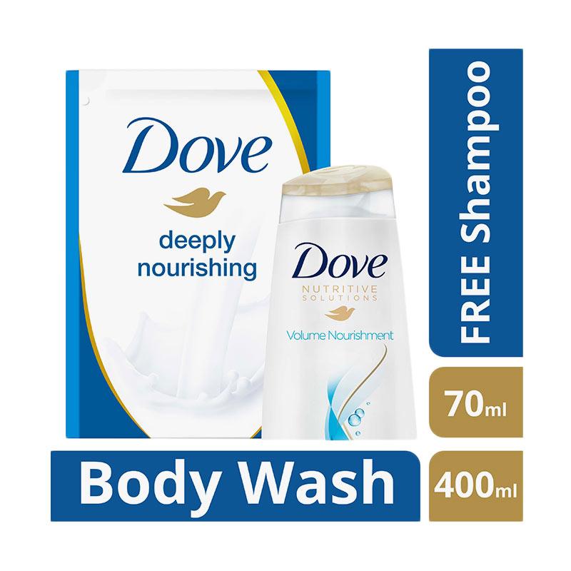 Jual Dove Body Wash Deeply Nourishing Refill [400 mL] + Free Dove