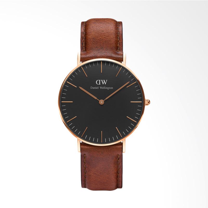 Jual Daniel Wellington Classic Black St Mawes Strap Kulit 