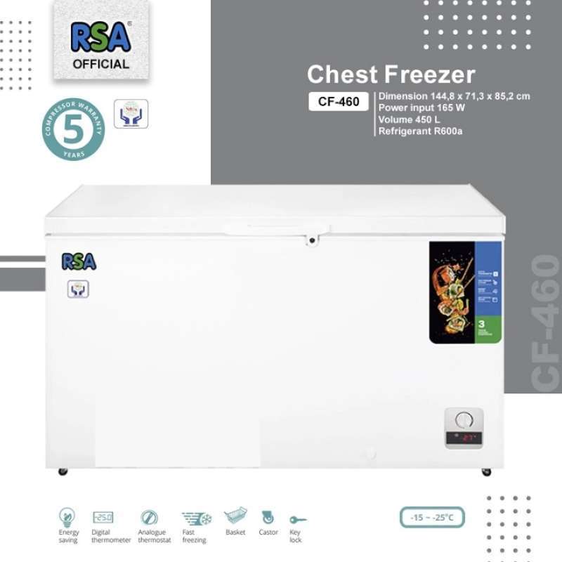 Jual [free Ongkir Jakarta] Rsa Cf 460 Chest Freezer Daging Frozen Food ...