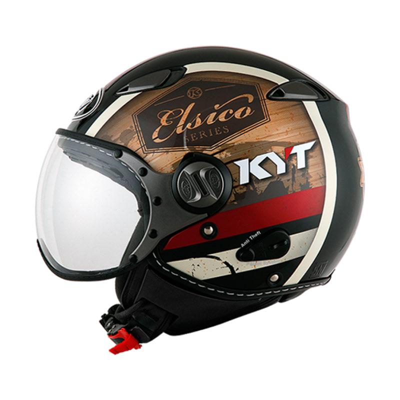 Jual KYT Elsico 4 Helm Half Face  Black Doff Cream Online  Harga u0026 Kualitas Terjamin  Blibli.com