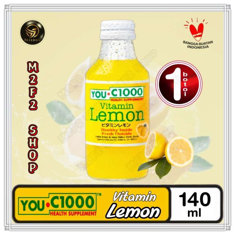 Promo YOU C 1000 Vitamin Rasa Lemon Botol Beling 140 ml (Kemasan