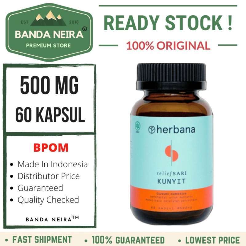 Jual Herbana Kunyit 60 Kapsul 500 Mg di Seller Banda Neira Official