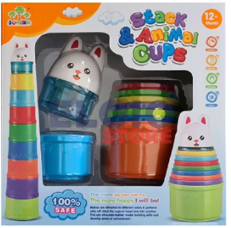 Jual Mainan Bayi Stack And Animal Cups di Seller ELGIO STORE